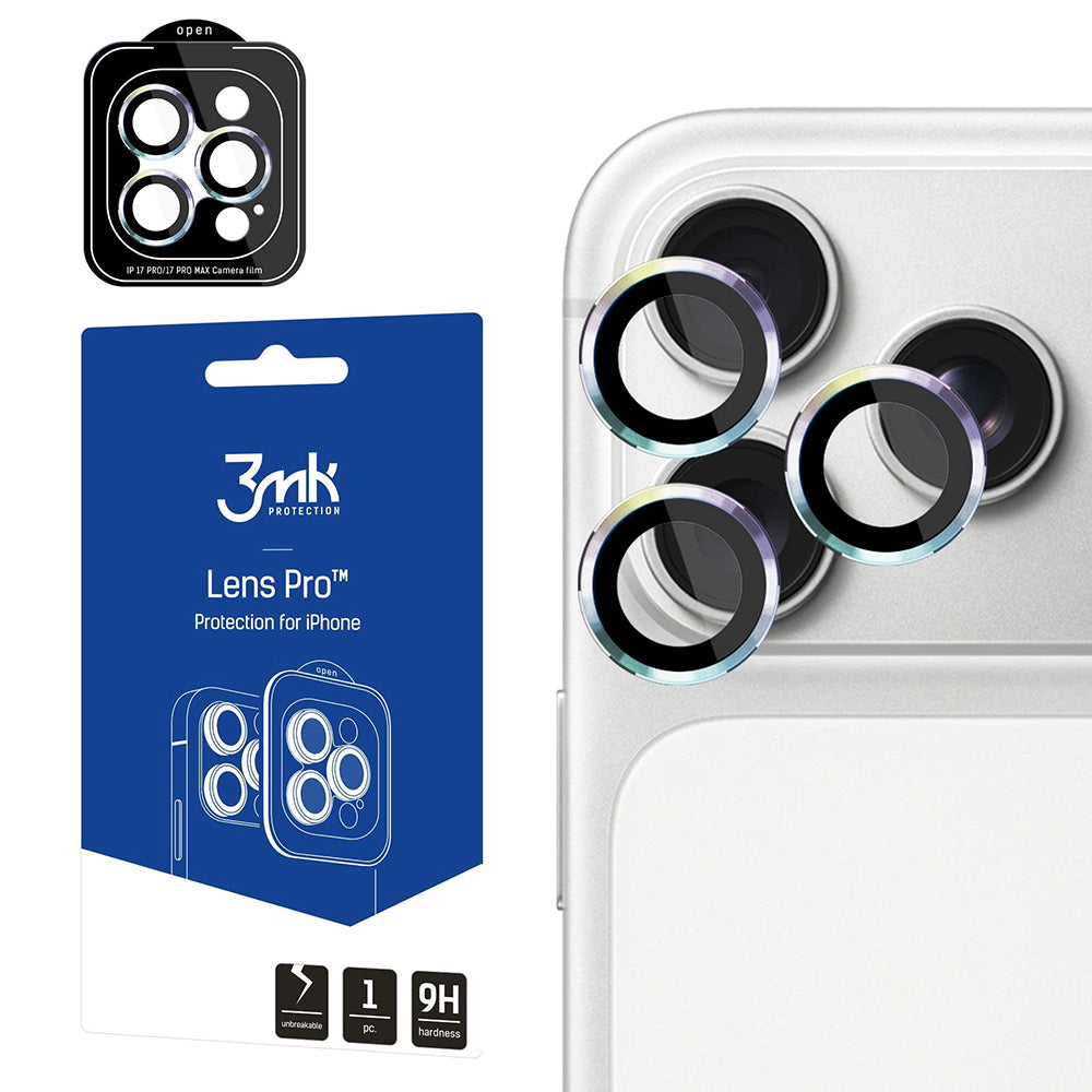 3MK Protection Pro Rückkamera-Schutzfolie für Apple iPhone 18 Pro / 18 Pro Max, gehärtetes Glas, mehrfarbig