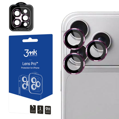 Pellicola protettiva per fotocamera posteriore 3MK Protection Pro per Apple iPhone 18 Pro / 18 Pro Max, vetro temperato, bordeaux