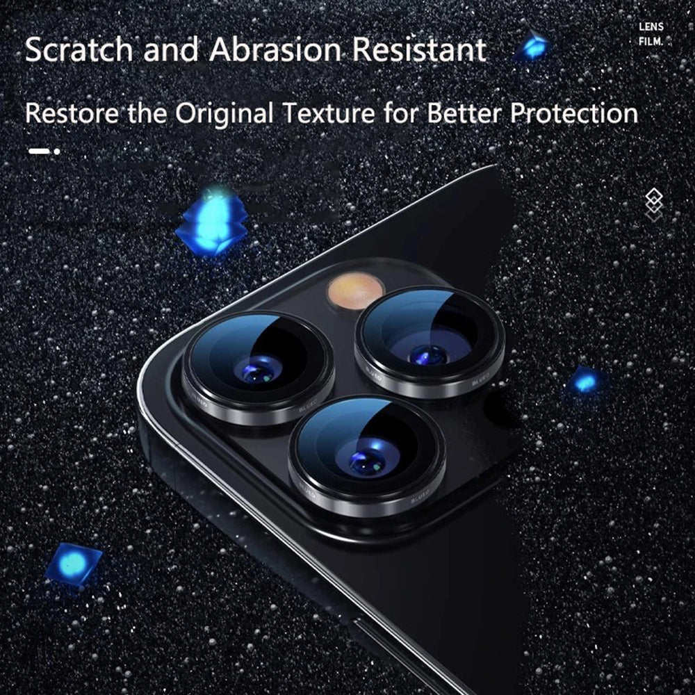 Blueo 99 Anti-Reflective HD Rear Camera Protective Film for Apple iPhone 16 Pro Max / 16 Pro, Tempered Glass, Silver