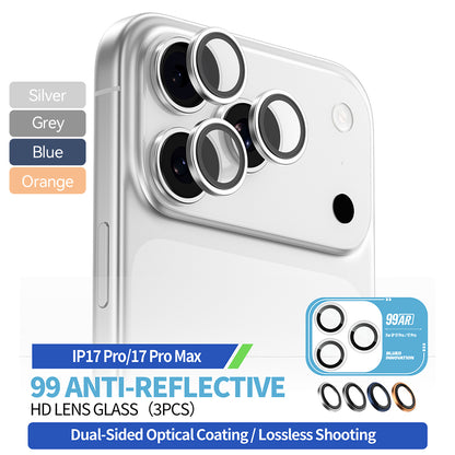 Film de protection Caméra Arrière Blueo 99 Anti-Reflective HD pour Apple iPhone 17 Pro Max / 17 Pro, Verre Trempé, Bleu