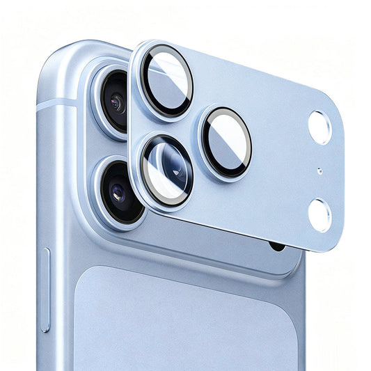 Pellicola protettiva per fotocamera posteriore Blueo Integrated Metal per Apple iPhone 18 Pro Max, vetro temperato, blu chiaro