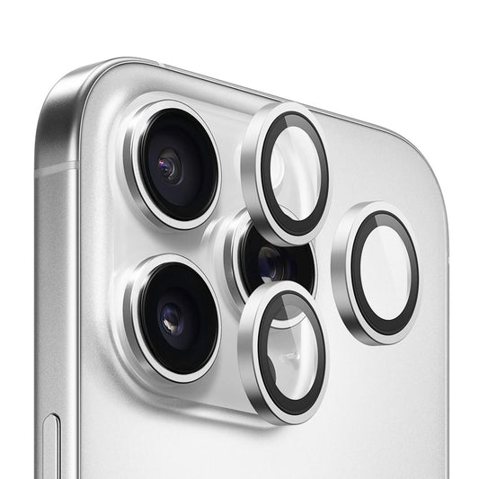 Pellicola protettiva per fotocamera posteriore Blueo Metal Frame per Apple iPhone 14 Pro Max / 14 Pro, vetro temperato, argento