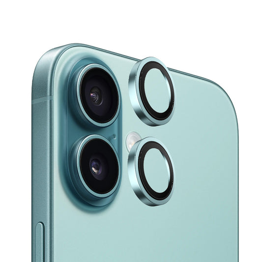 Film de protection pour caméra arrière Blueo Metal Frame pour Apple iPhone 16 Plus / 16, Verre trempé, Vert