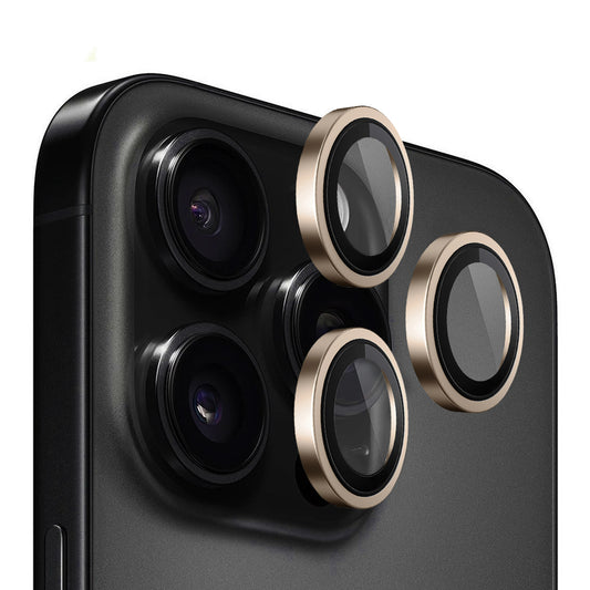 Film de protection pour caméra arrière Blueo Metal Frame pour Apple iPhone 16 Pro Max / 16 Pro, Verre trempé, Bronze
