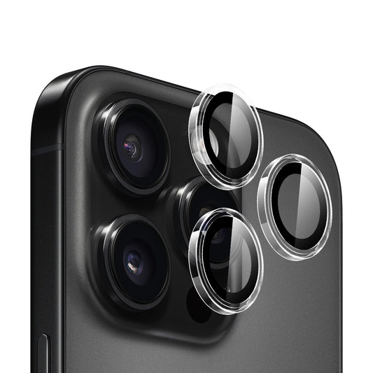 Film de protection pour caméra arrière Blueo Metal Frame pour Apple iPhone 16 Pro Max / 16 Pro, Verre trempé, Transparent