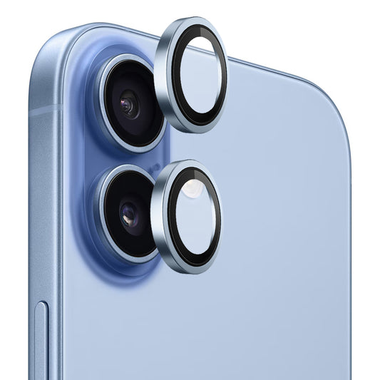 Film de protection Caméra Arrière Blueo Metal Frame pour Apple iPhone 17, Verre Trempé, Bleu