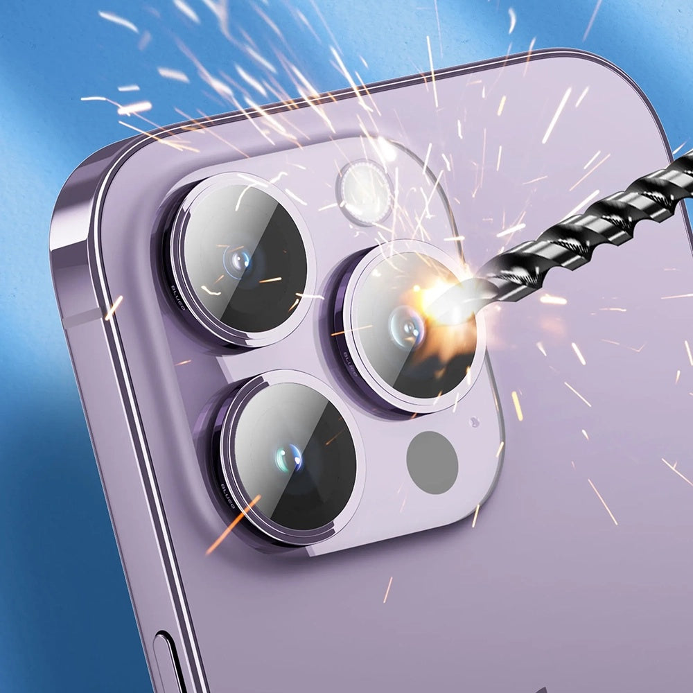 Film de protection pour caméra arrière Blueo Sapphire Crystal pour Apple iPhone 14 Pro Max / 14 Pro, Verre trempé, Violet