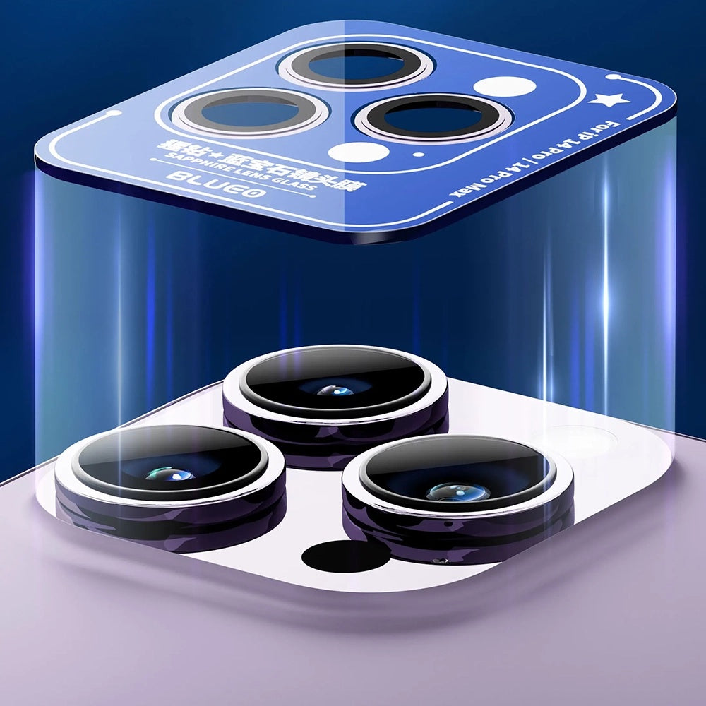 Film de protection pour caméra arrière Blueo Sapphire Crystal pour Apple iPhone 14 Pro Max / 14 Pro, Verre trempé, Violet