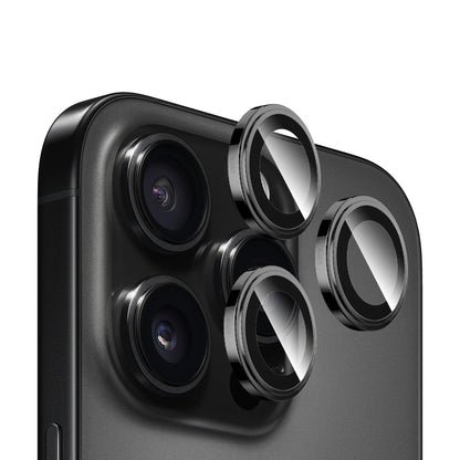 Pellicola protettiva per fotocamera posteriore Blueo Sapphire Crystal per Apple iPhone 16 Pro Max / 16 Pro, vetro temperato, nero