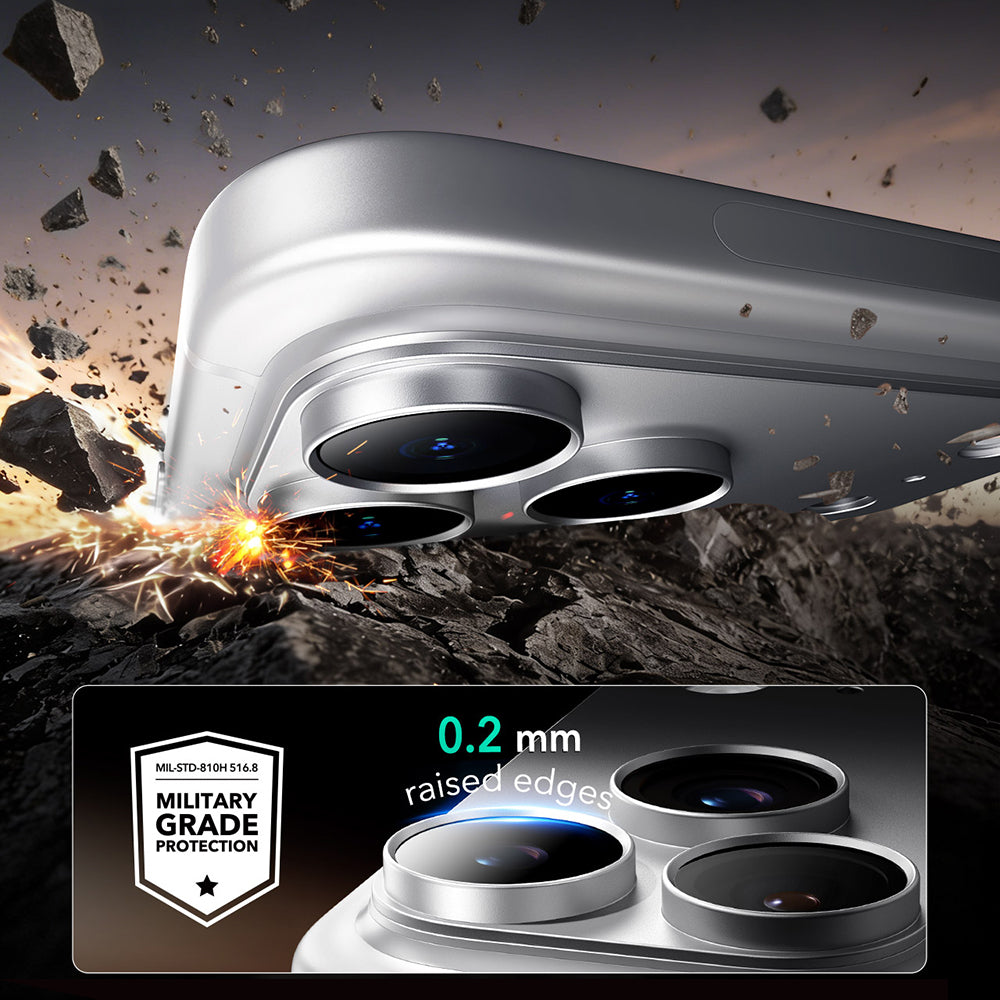 Pellicola protettiva per fotocamera posteriore ESR Armorite Pro per Apple iPhone 18 Pro Max, vetro temperato, argento