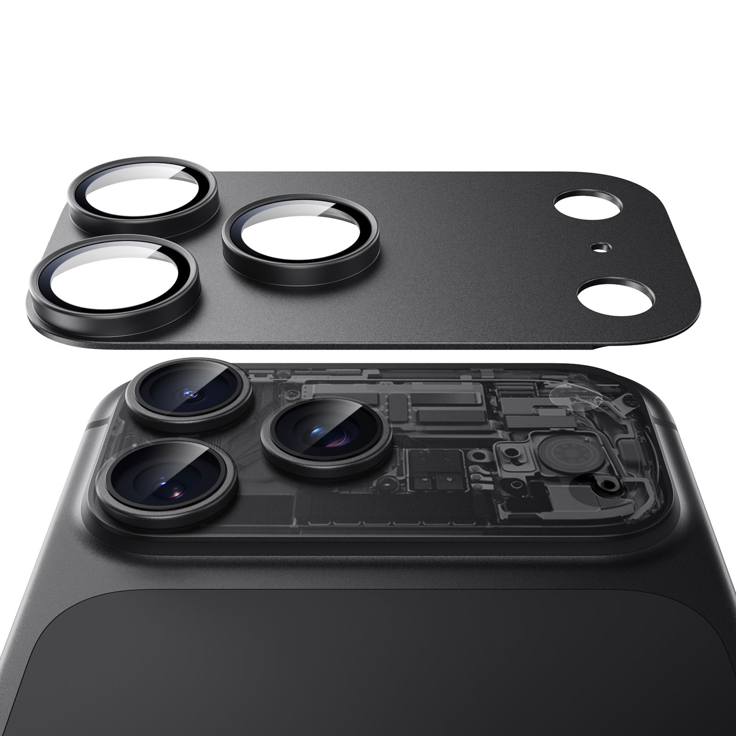 Film de protection pour caméra arrière ESR Armorite Pro pour Apple iPhone 18 Pro Max, Verre trempé, Noir