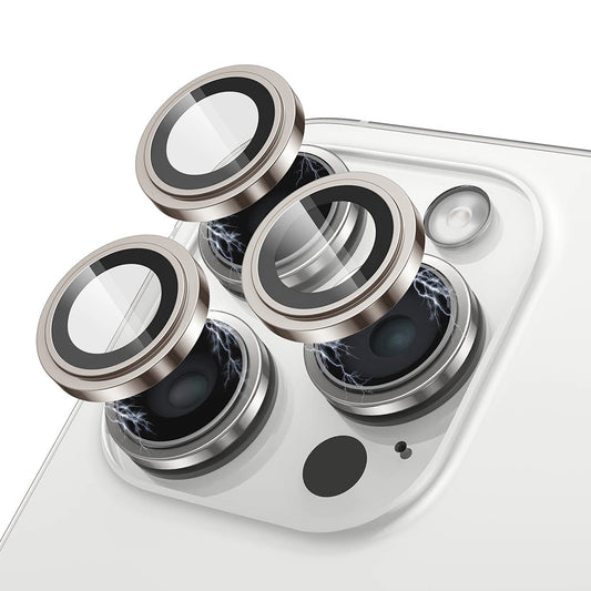 Rückkamera-Schutzfolie Lito S+ für Apple iPhone 15 Pro Max / 15 Pro, gehärtetes Glas, Metallic Grau