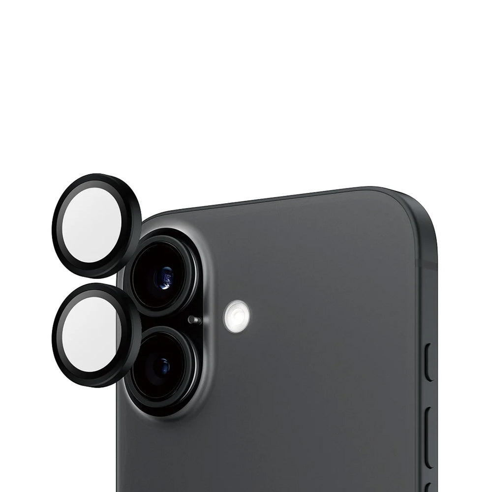 Film de protection Caméra Arrière PanzerGlass Hoops pour Apple iPhone 16 Plus / 16, Verre Trempé, Noir
