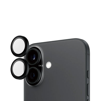 Film de protection Caméra Arrière PanzerGlass Hoops pour Apple iPhone 16 Plus / 16, Verre Trempé, Noir