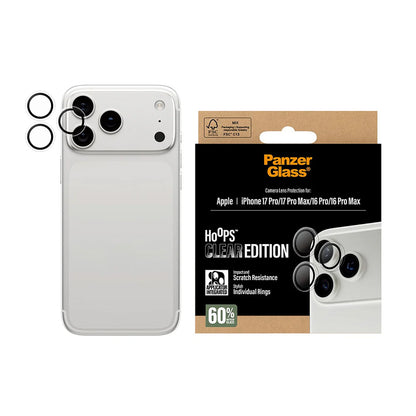 Schutzfolie PanzerGlass Hoops für die Rückkamera des Apple iPhone 17 Pro, gehärtetes Glas, Transparent