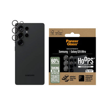 Film de protection Caméra Arrière PanzerGlass Hoops pour Samsung Galaxy S25 Ultra S938, Verre Trempé, Transparent