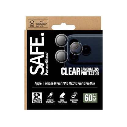 Pellicola Protettiva Posteriore PanzerGlass Safe per Apple iPhone 17 Pro Max / 17 Pro / 16 Pro Max / 16 Pro, Vetro Temperato, Trasparente