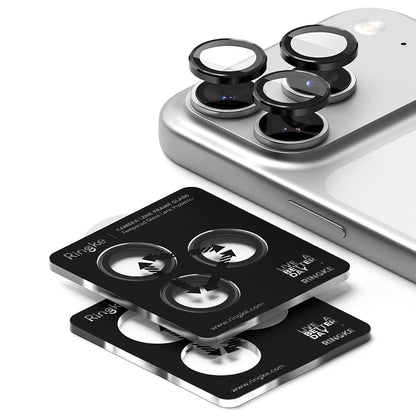 Film de protection Ringke pour caméra arrière Apple iPhone 17 Pro Max / 17 Pro, Verre trempé, Noir