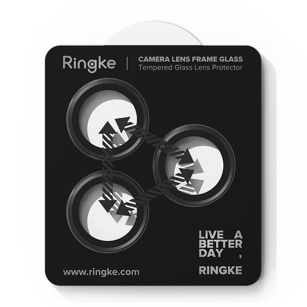 Film de protection Ringke pour caméra arrière Apple iPhone 17 Pro Max / 17 Pro, Verre trempé, Noir