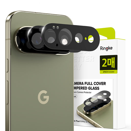Pellicola protettiva per fotocamera posteriore Ringke per Google Pixel 11 Pro XL, Vetro temperato, Set da 2 pezzi, Nero