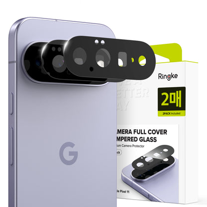 Pellicola protettiva per fotocamera posteriore Ringke per Google Pixel 11, vetro temperato, set da 2 pezzi, nero