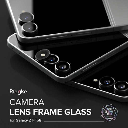 Ringke Rückkamera-Schutzfolie für Samsung Galaxy Z Flip8 F776, gehärtetes Glas, 2er-Set, Schwarz