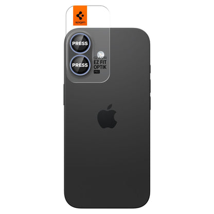 Film de protection pour caméra arrière Spigen GlastR EZ FIT Optik Pro pour Apple iPhone 17 / 16 Plus / 16, Verre trempé, Lot de 2 pièces, Bleu