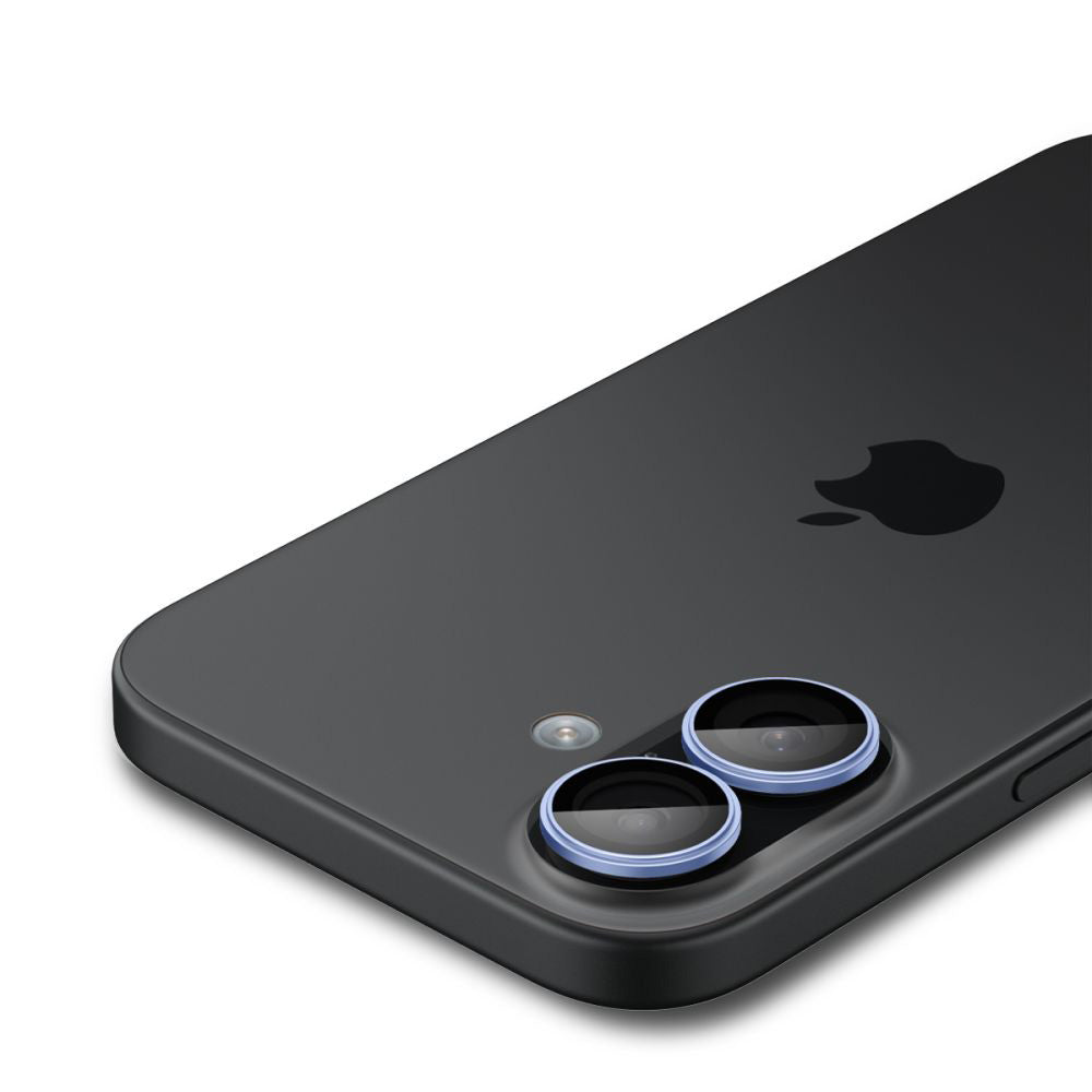 Film de protection pour caméra arrière Spigen GlastR EZ FIT Optik Pro pour Apple iPhone 17 / 16 Plus / 16, Verre trempé, Lot de 2 pièces, Bleu