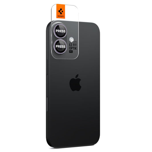 Schutzfolie für die Rückkamera Spigen GlastR EZ FIT Optik Pro für Apple iPhone 17 / 16 Plus / 16, gehärtetes Glas, Set mit 2 Stücken, Lila