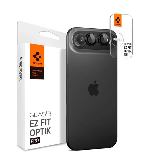 Pellicola Protettiva Posteriore Spigen GlastR EZ FIT Optik Pro per Apple iPhone 17 Air, Vetro Temperato, Set 2 pezzi, Nera