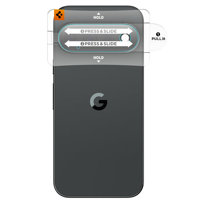 Pellicola protettiva per fotocamera posteriore Spigen GlastR EZ FIT Optik Pro per Google Pixel 11, vetro temperato, set da 2 pezzi, trasparente AGL11479
