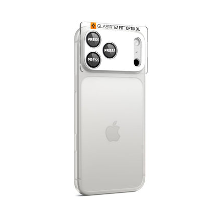 Film de protection pour caméra arrière Spigen GlastR EZ FIT Optik Pro XL pour Apple iPhone 17 Pro, Verre Trempé, Argenté