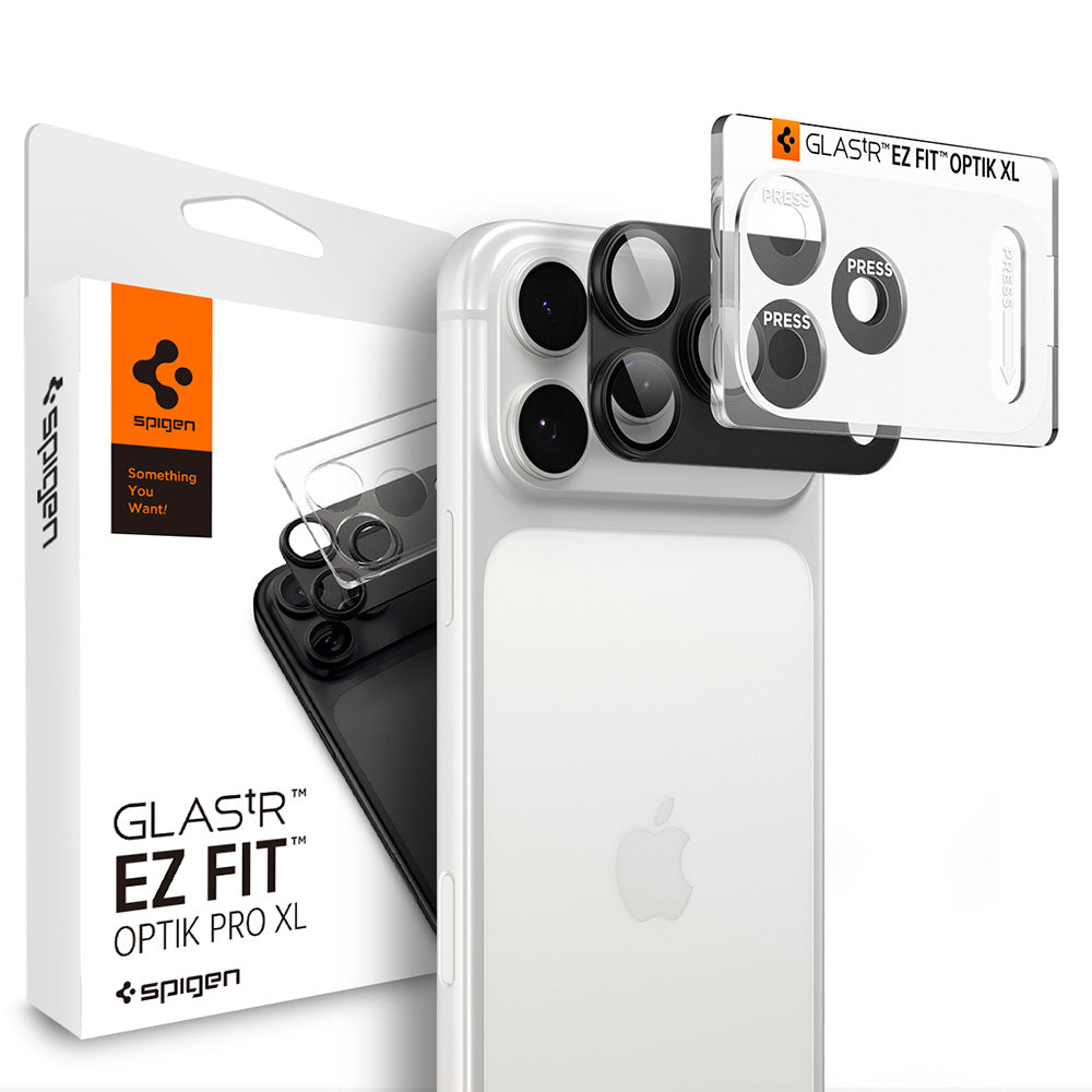 Film de protection pour caméra arrière Spigen GlastR EZ FIT Optik Pro XL pour Apple iPhone 18 Pro, Verre trempé, Gris foncé AGL12035