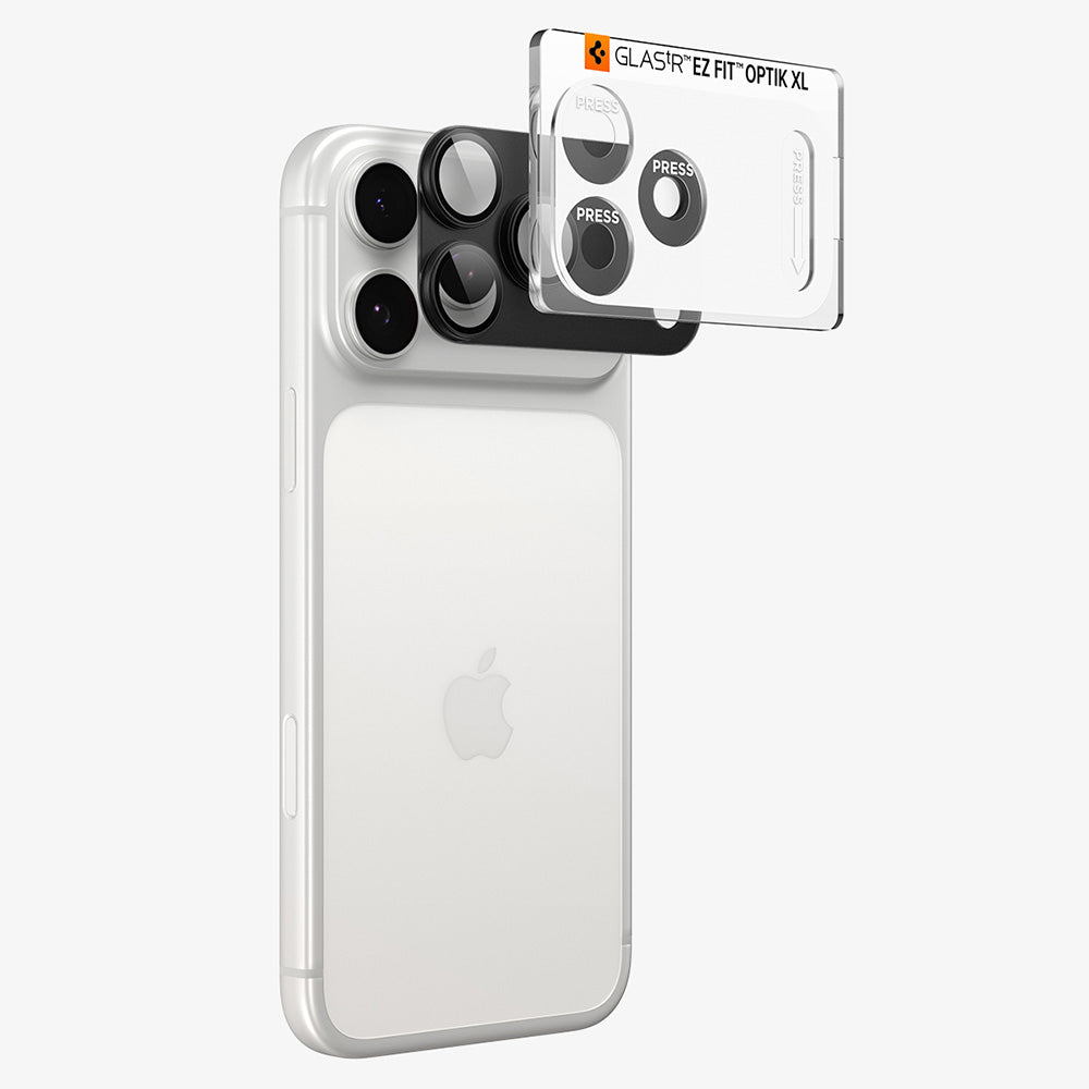 Film de protection pour caméra arrière Spigen GlastR EZ FIT Optik Pro XL pour Apple iPhone 18 Pro, Verre trempé, Gris foncé AGL12035