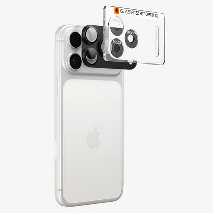 Film de protection pour caméra arrière Spigen GlastR EZ FIT Optik Pro XL pour Apple iPhone 18 Pro, Verre trempé, Gris foncé AGL12035