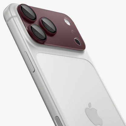 Schutzfolie für die Rückkamera Spigen GlastR EZ FIT Optik Pro XL für Apple iPhone 18 Pro, gehärtetes Glas, Burgunderrot AGL12036