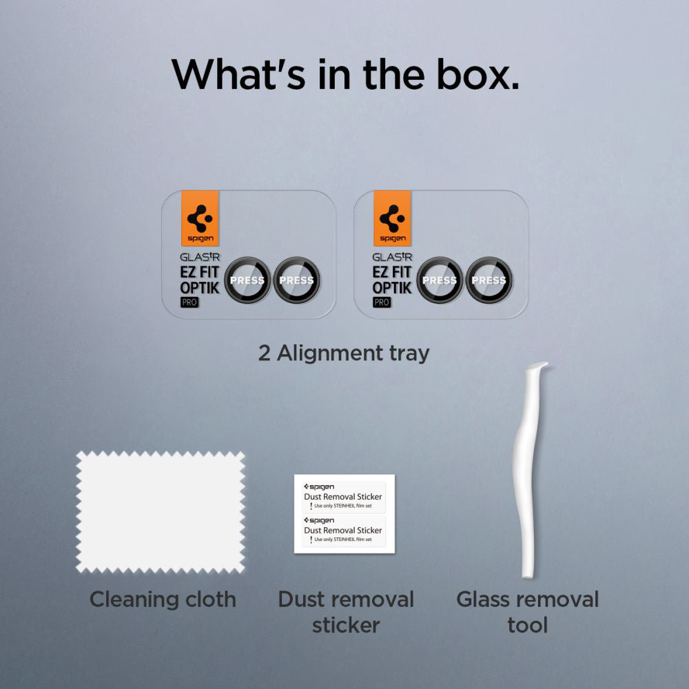 Film de protection pour caméra arrière Spigen GlastR EZ FIT Optik Pro HD pour Samsung Galaxy Z Flip7 F766, Verre Trempé, Lot de 2 pièces, Noir AGL09587