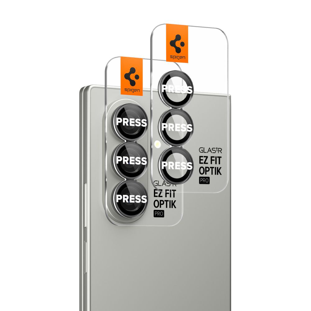 Film de protection pour caméra arrière Spigen GlastR EZ FIT Optik Pro HD pour Samsung Galaxy Z Fold7 F966, Verre Trempé, Lot de 2 pièces, Noir AGL09581