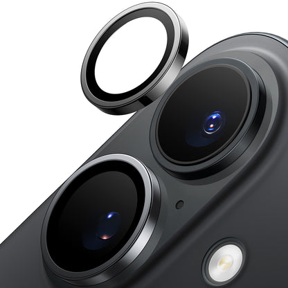 Pellicola protettiva per fotocamera posteriore Torras Lensguard per Apple iPhone 16 Plus / 16, Vetro Temperato, Nero