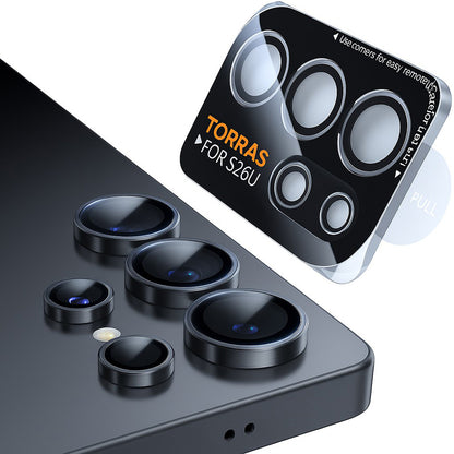 Pellicola Protettiva Posteriore Torras Lensguard per Samsung Galaxy S26 Ultra, Vetro Temperato, Nero