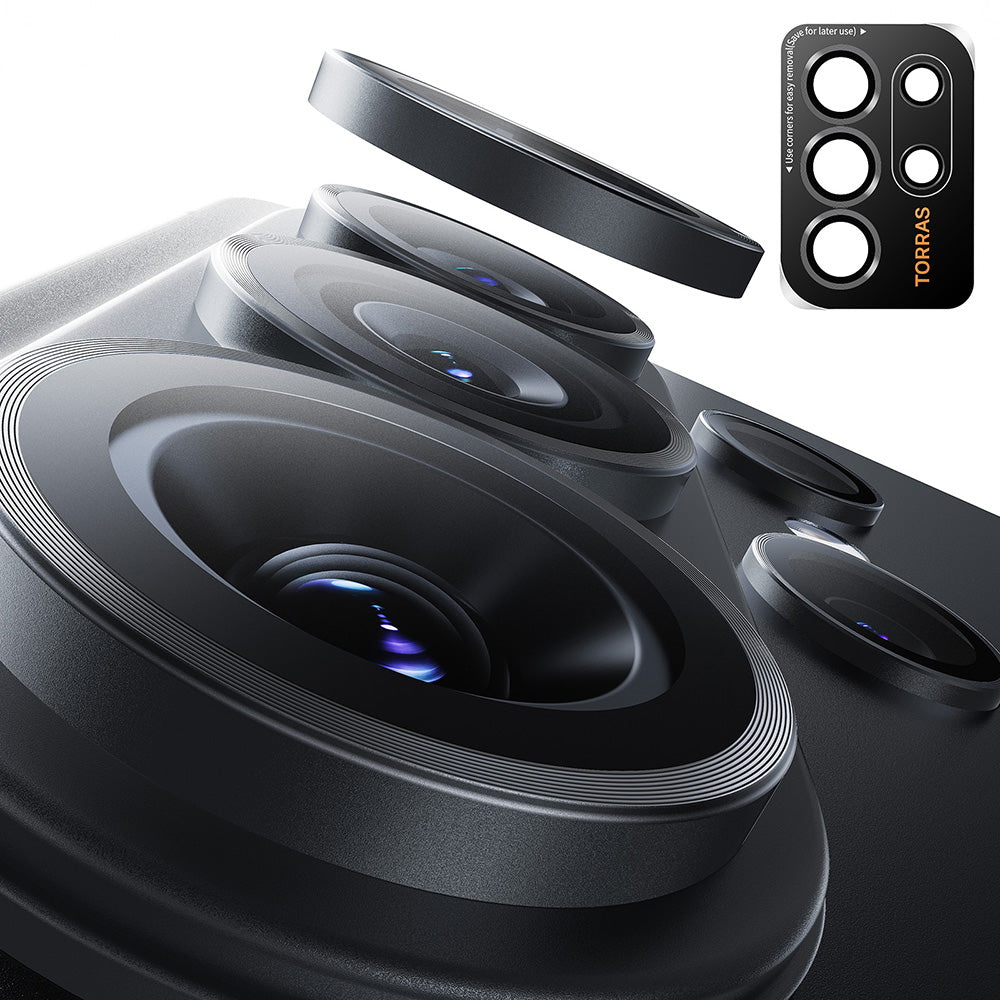 Pellicola Protettiva Posteriore Torras Lensguard per Samsung Galaxy S26 Ultra, Vetro Temperato, Nero