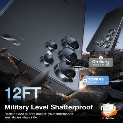 Pellicola Protettiva Posteriore Torras Lensguard per Samsung Galaxy S26 Ultra, Vetro Temperato, Nero