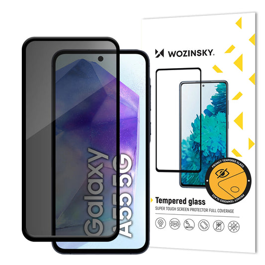 Privacy-Schutzfolie WZK AntiSpy für Samsung Galaxy A55 5G A556, gehärtetes Glas, Vollkleber