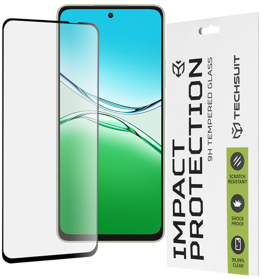 Pellicola protettiva per schermo Techsuit per Oppo A5 Pro 4G / A5 Pro, Vetro Temperato, Full Glue, 111D, Nero