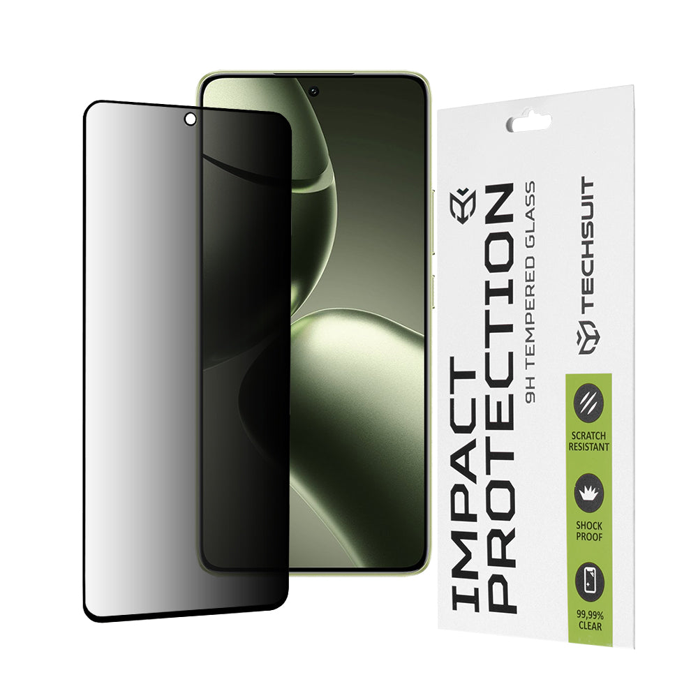 Film de protection d'écran Privacy Techsuit pour Xiaomi 14T Pro / 14T, Verre Trempé, Full Glue, 111D