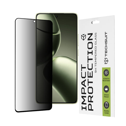Pellicola protettiva per schermo Privacy Techsuit per Xiaomi 14T Pro / 14T, Vetro temperato, Full Glue, 111D