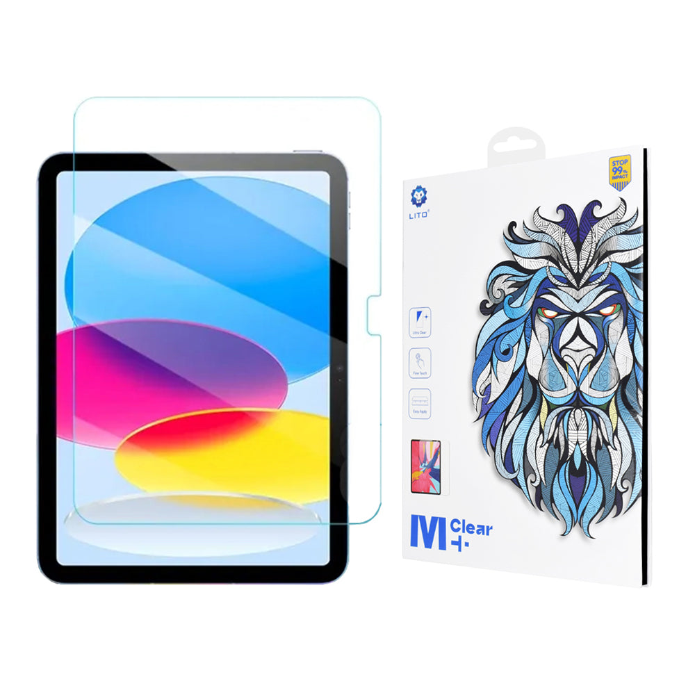 Film de protection écran Clear Lito Classic pour Apple iPad (2025) / (2022), Verre trempé, Full Glue, 2.5D