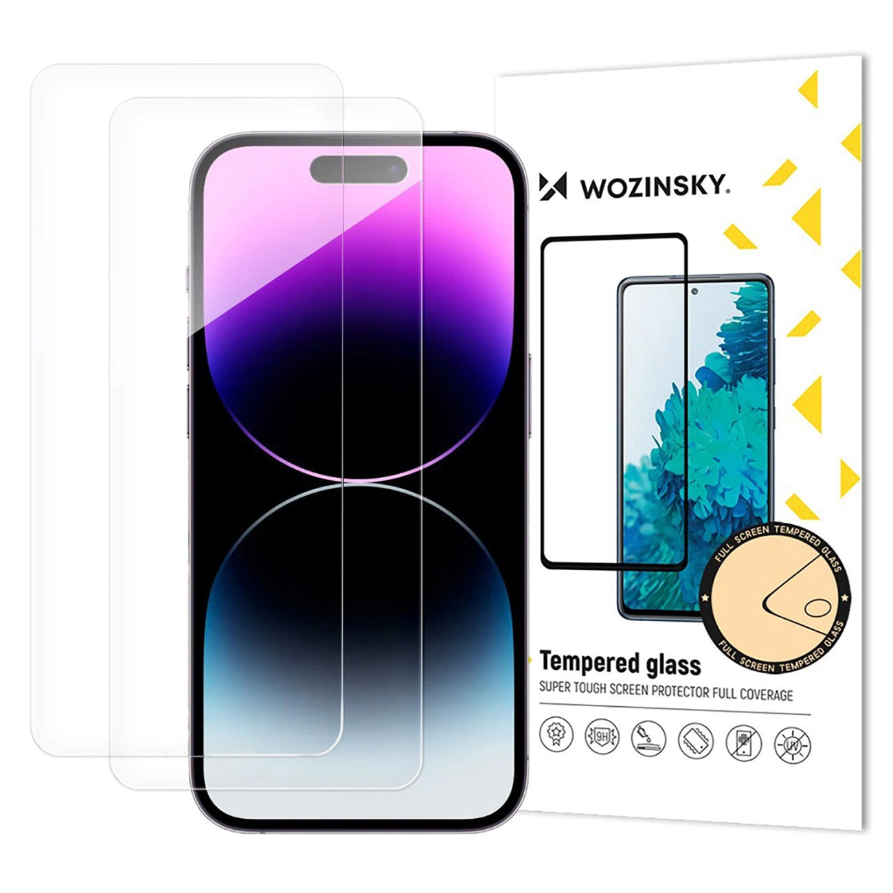Schutzfolie WZK für Apple iPhone 17 Air, gehärtetes Glas, Full Glue, Set 2 Stück