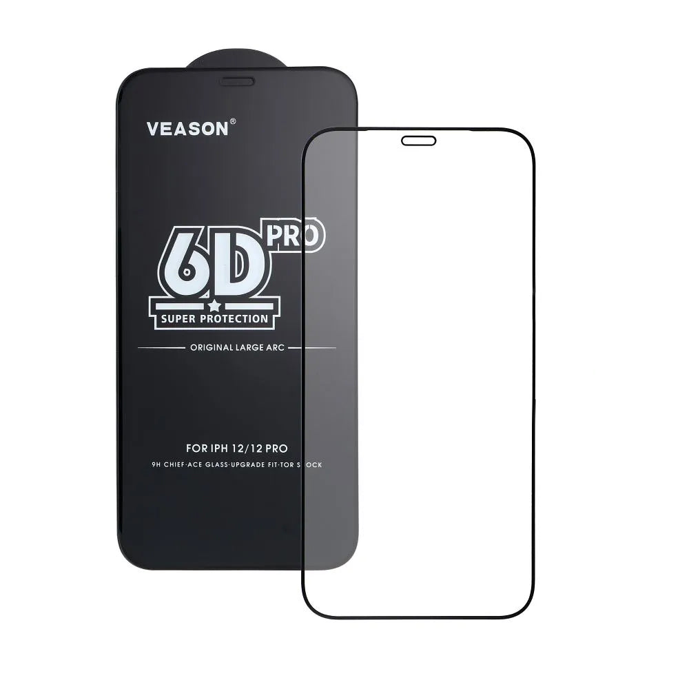 Pellicola protettiva per schermo Veason PRO per Apple iPhone 17 Air, Vetro temperato, Full Glue, 6D, Nero
