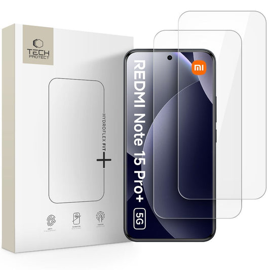 Schutzfolie Tech-Protect Hydro Flex+ für Xiaomi Poco M8 Pro / Redmi Note 15 Pro+ 5G, Kunststoff, Set 2 Stück